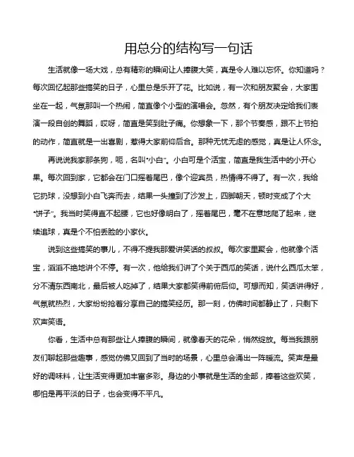 用总分的结构写一句话