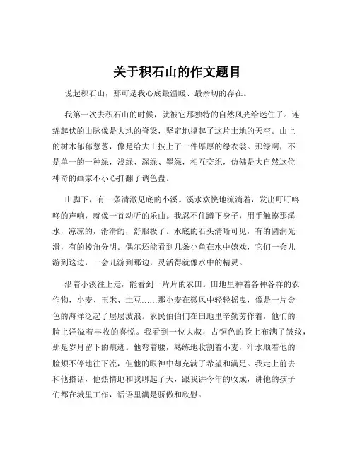 关于积石山的作文题目