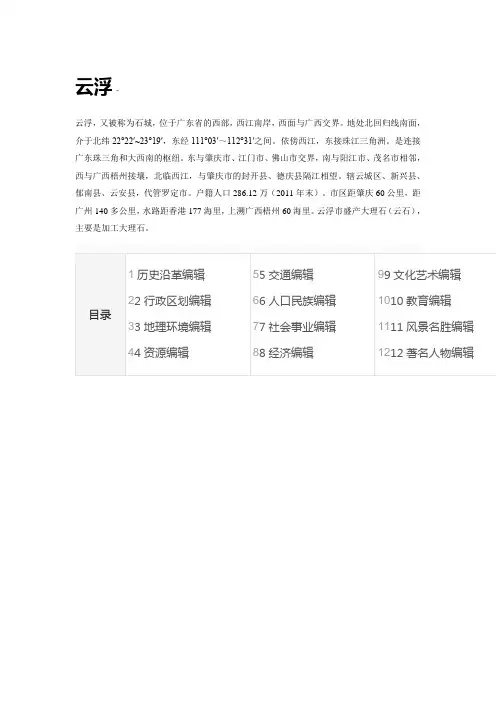 城市简介之云浮