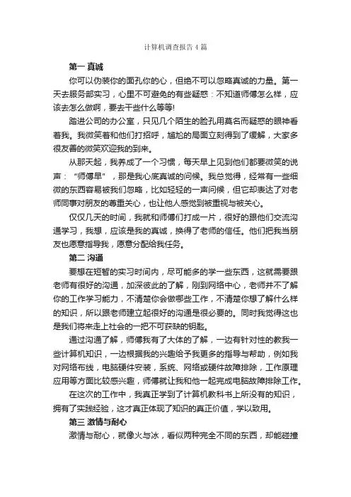 计算机调查报告4篇_调查报告_