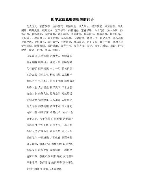 四字成语象很美很美的词语