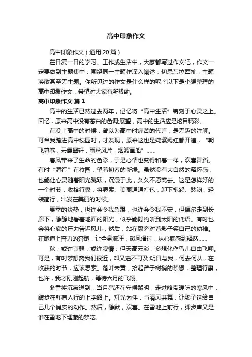 高中印象作文