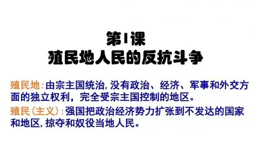 部编版九年级历史下册第1课 殖民地人民的反抗斗争 课件(共26张PPT)