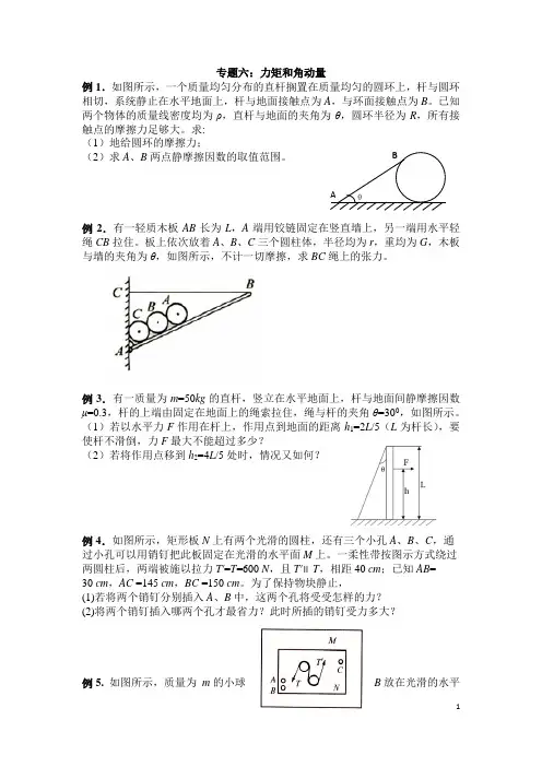 专题六：力矩和角动量