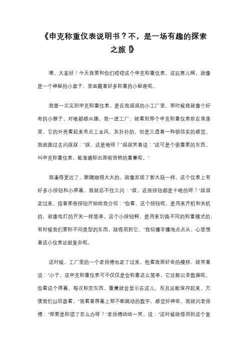 申克称重仪表说明书