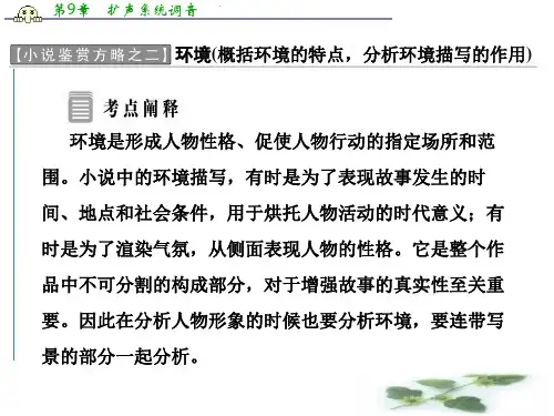 高中语文人教选修《中国小说欣赏》课件：小说鉴赏方略之二 环境