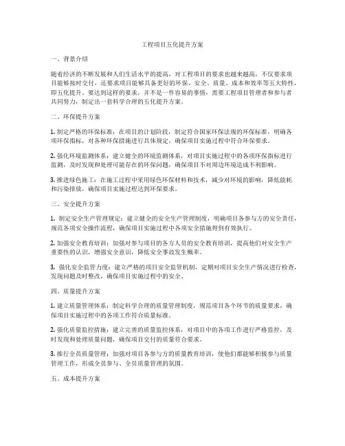 工程项目五化提升方案