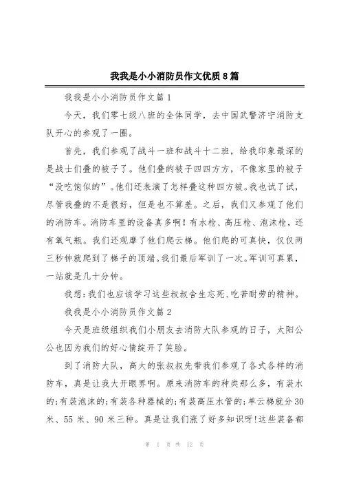 我我是小小消防员作文优质8篇