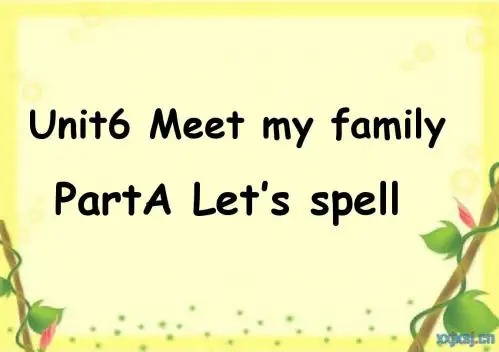 新版四年级英语Unit6 Meet my family PartA