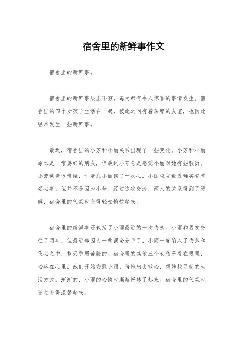 宿舍里的新鲜事作文