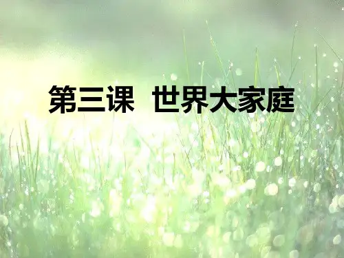 《世界大家庭》人类共同生活的世界PPT【优质课件】