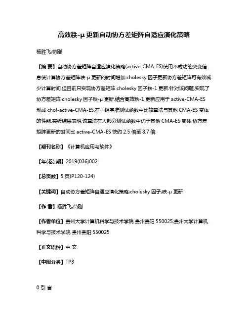 高效秩-μ更新自动协方差矩阵自适应演化策略