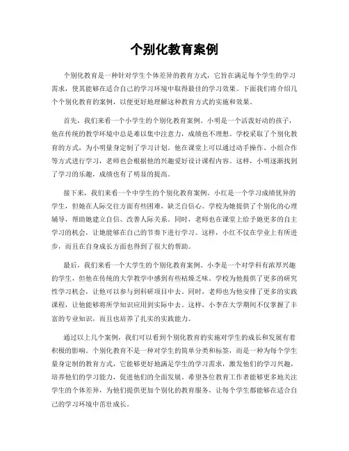 个别化教育案例