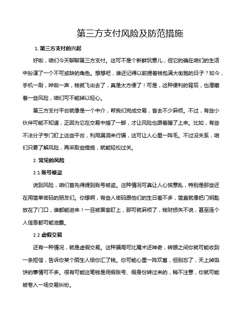 第三方支付风险及防范措施