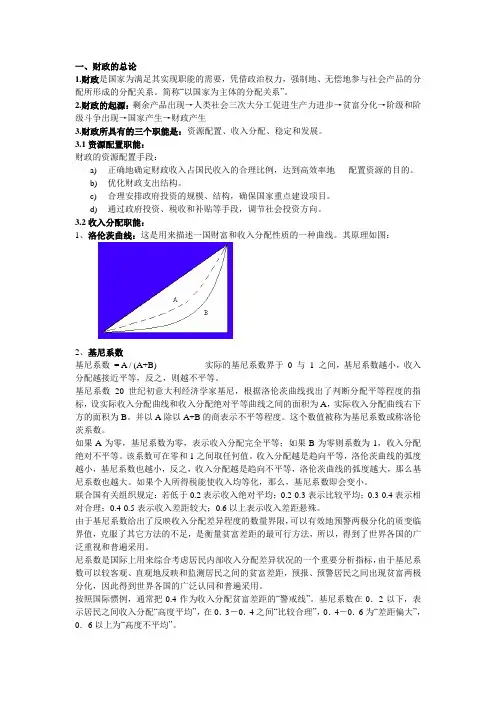 财政与金融复习