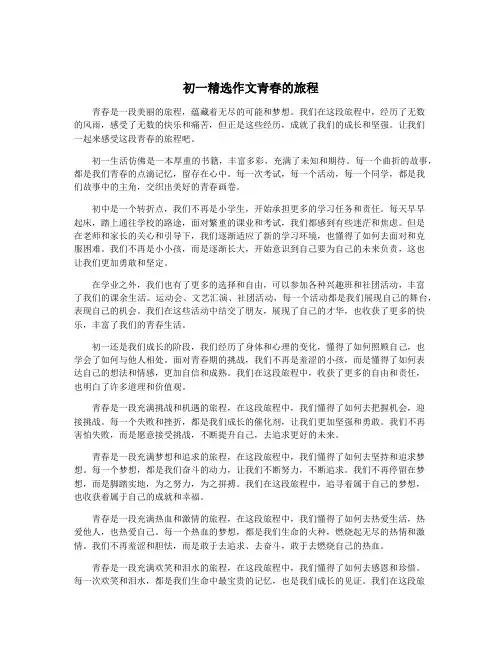 初一精选作文青春的旅程