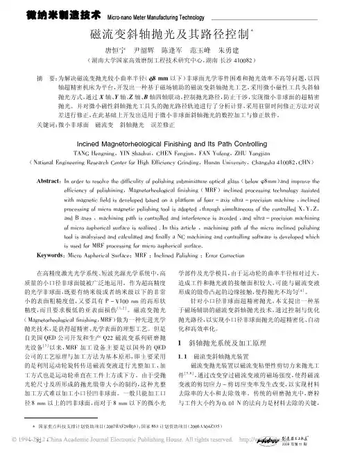 磁流变斜轴抛光及其路径控制