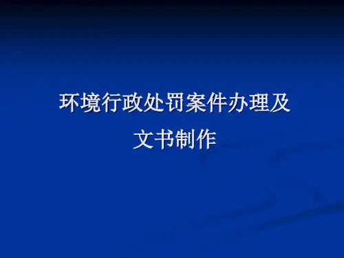 环境行政处罚案卷制作模板