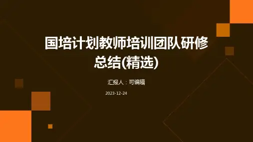 国培计划教师培训团队研修总结(精选)ppt