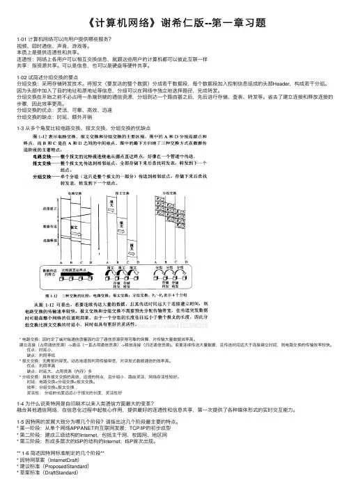 《计算机网络》谢希仁版--第一章习题