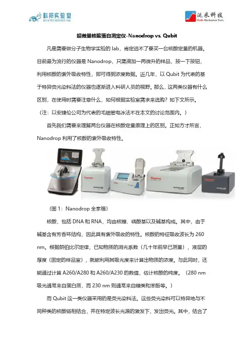 赛默飞Nanodrop vs. Qubit-科邦实验室
