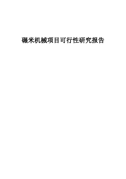 2024年碾米机械项目可行性研究报告