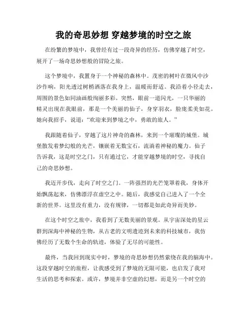 我的奇思妙想 穿越梦境的时空之旅