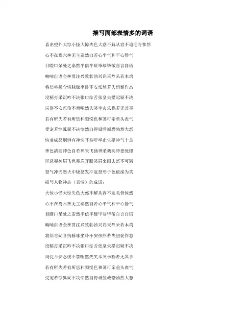 描写面部表情多的词语