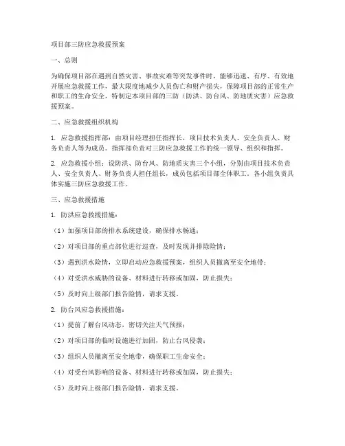 项目部三防应急救援预案