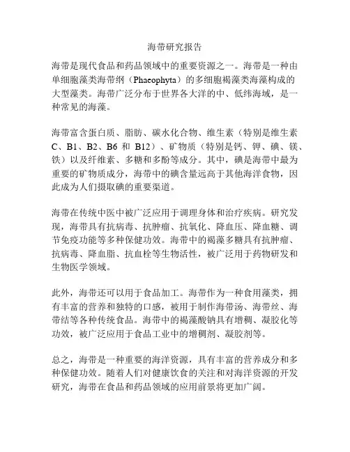 海带研究报告