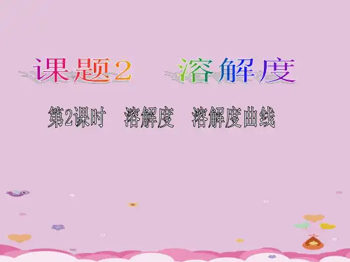 溶解度、溶解曲线图PPT课件 人教版