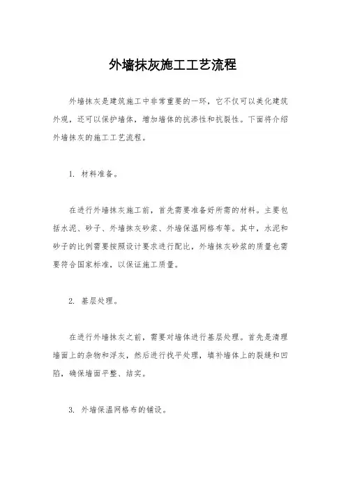 外墙抹灰施工工艺流程