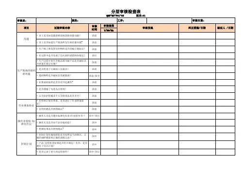 分层审核检查表