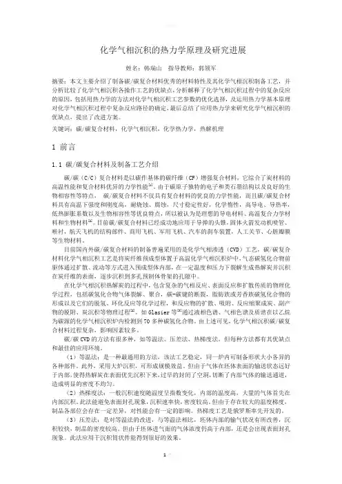 CVD的热力学原理及研究进展