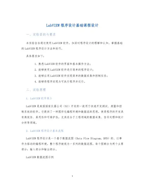 LabVIEW程序设计基础课程设计