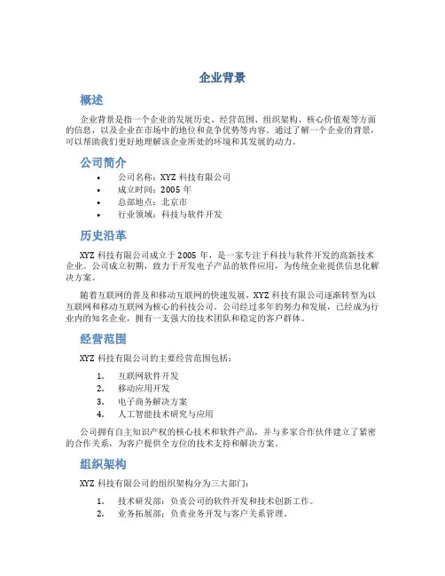 企业背景_精品文档