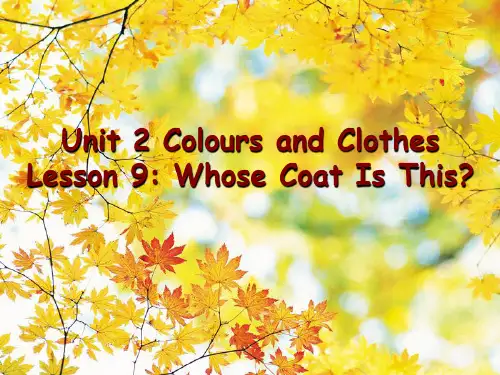 冀教版-英语-七上-2单元 第9课 Whose Coat Is This 课件1