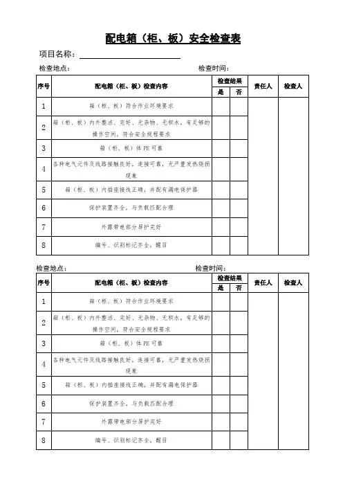 4、配电箱安全检查表