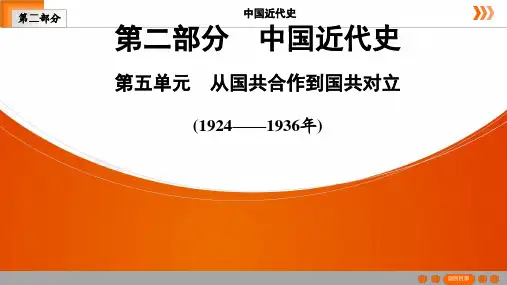 中考一轮复习广东深圳版历史 第2部分  第5单元　从国共合作到国共对立  ppt（59张PPT）