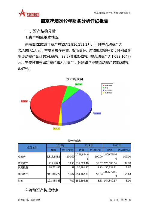 燕京啤酒2019年财务分析详细报告