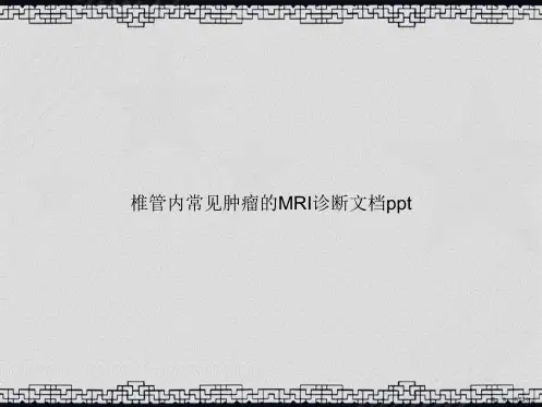 椎管内常见肿瘤的MRI诊断讲课文档