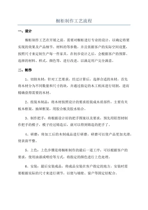 橱柜制作工艺流程