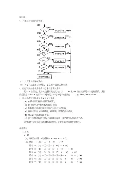 电大计算机本科软件工程平时作业4答案