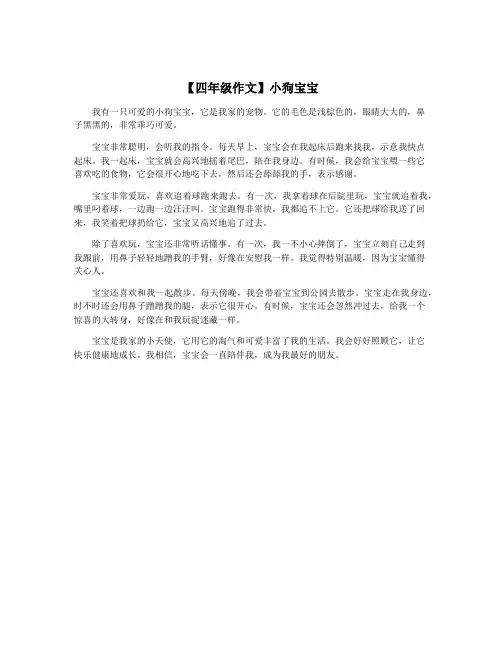 【四年级作文】小狗宝宝