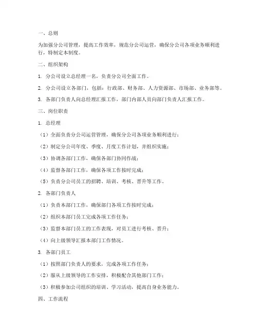 分子公司管理制度