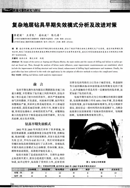 复杂地层钻具早期失效模式分析及改进对策