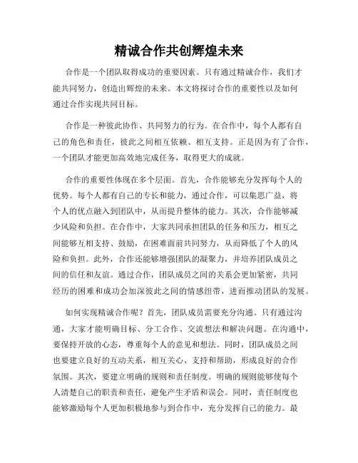 精诚合作共创辉煌未来