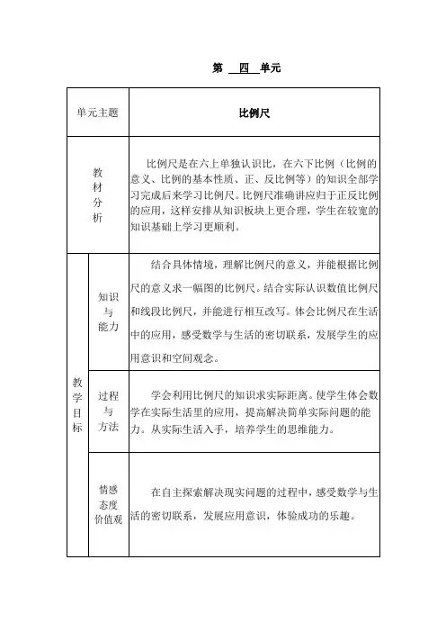 青岛版数学六年级下册第四单元导学案