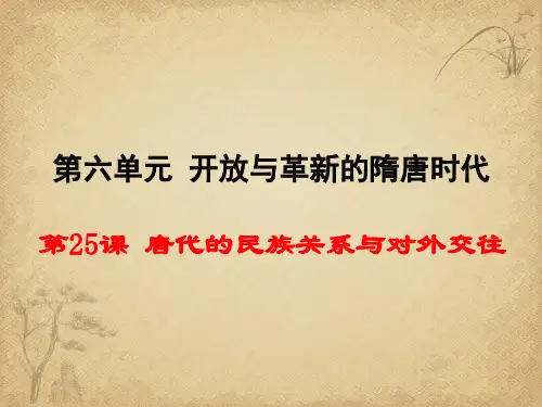 【一线精品】  唐代的民族关系与对外交往 岳麓版优秀公开课件