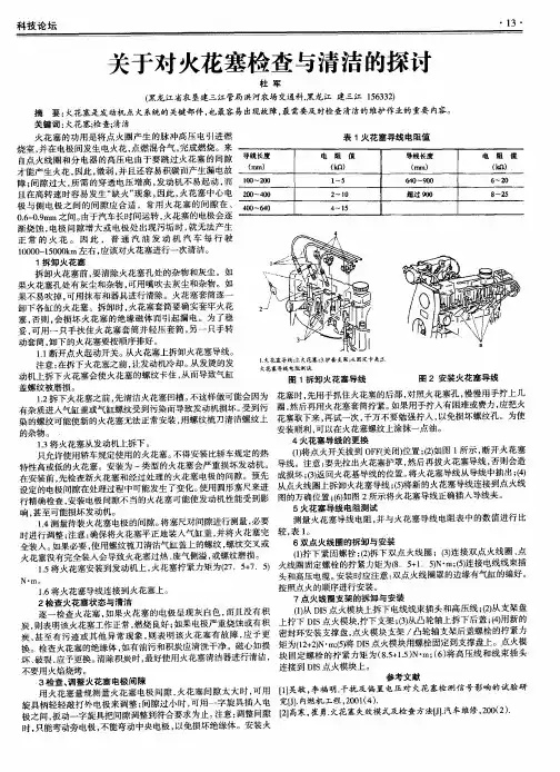 关于对火花塞检查与清洁的探讨